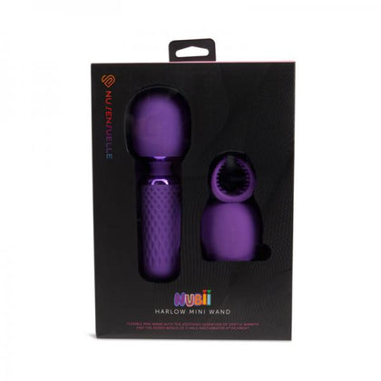 Nu Sensuelle Harlow Nubii Mini Wand Vibrator - Model H1 - Unisex - Full Body Stimulation - Purple