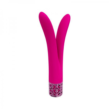 Royal Gems Dueling Queens Silicone Rechargeable Vibrator Pink - Adult Naughty Store