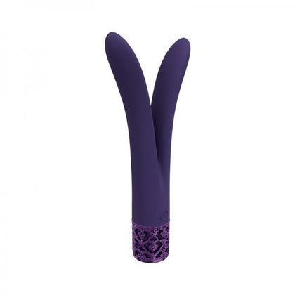 Royal Gems Dueling Queens Silicone Rechargeable Vibrator Purple - Adult Naughty Store