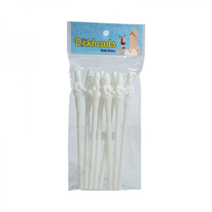 Introducing the Dickheads Bride Straws - Seductive Bachelorette Party Straws (Model DHB1) - Unisex Pleasure Enhancers in Pink - Adult Naughty Store