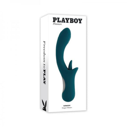 Playboy Harmony Deep Teal Tongue Vibrator - Model 4011 - Female - Clitoral and G-Spot Stimulation - Deep Teal