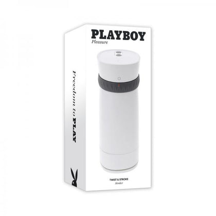 Playboy Twist & Stroke Frost Male Masturbator - Model D652 - Men's Intimate Pleasure Toy in White