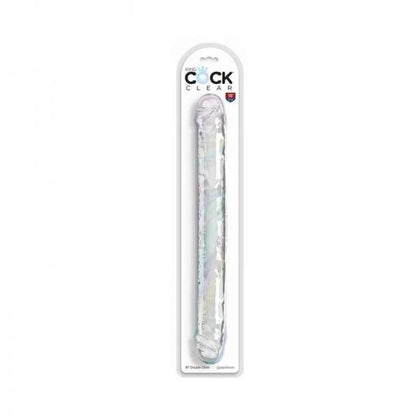 King Cock Double Dildo - Clear Translucent 18 In. Realistic Flexible Double-Ended Dildo for Women - Full Body Stimulation