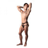 Male Power Lucifer Strappy Jock Black S/m - Adult Naughty Store