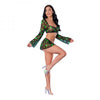 Magic Silk Hazy Dayz Crop Top, Skirt & G-string Set Pot Leaf L/xl - Adult Naughty Store