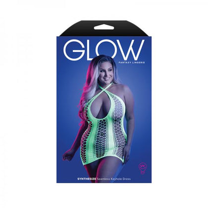 Fantasy Lingerie Glow Synthesize Uv Reactive Seamless Keyhole Dress Queen Size