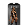 Fantasy Lingerie Edge Croc Embossed Wetlook Crotchless Teddy & Clip-on Mini Flogger S/m - Adult Naughty Store