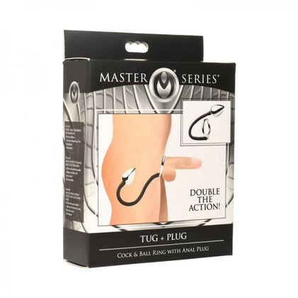 Master Series Tug + Plug Cock & Ball Ring With Anal Plug - Adult Naughty Store