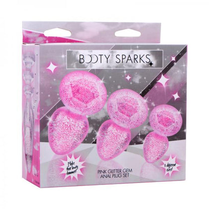 Booty Sparks Glitter Gem Anal Plug Set Pink - Adult Naughty Store