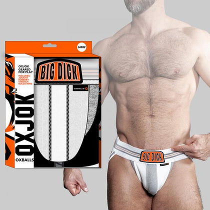 Oxballs Oxjok Bulger Pumper-sack Slider Jock White Snow Xl - Adult Naughty Store