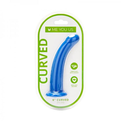 Me You Us 6 In. Curved Silicone Dildo Blue - Adult Naughty Store