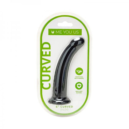 Me You Us 6 In. Curved Silicone Dildo Black - Adult Naughty Store