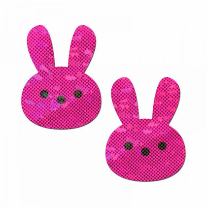 Pastease Glittery Pink Marshmallow Easter Bunny Nipple Pasties - Adult Naughty Store