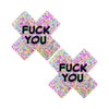 Neva Nude F*ck You Sprankles 3D Neon Blacklight X Factor Nipple Pasties - Adult Naughty Store