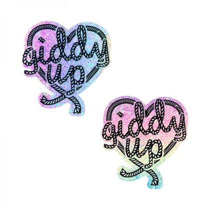 Neva Nude Giddy Up Light Pastel Smarties Party Glitter Lasso Heart Nipple Pasties - Adult Naughty Store