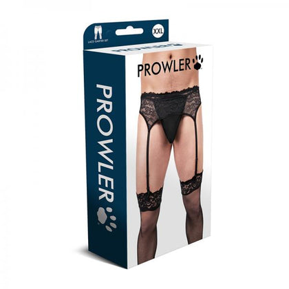 Prowler Lace Garter Set Black 2xl