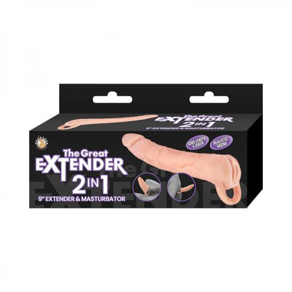 The Great Extender 2-in-1 Extender & Masturbator 9 In. - Adult Naughty Store