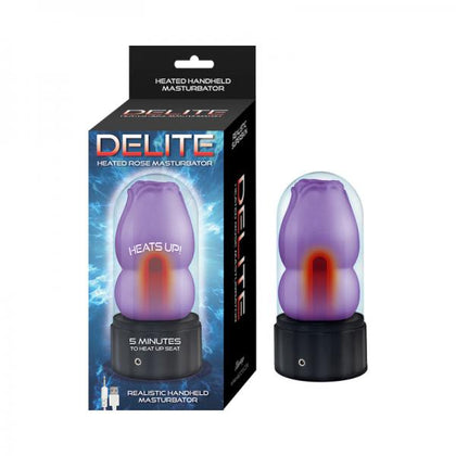 Delite Heated Rose Masturbator Purple - Adult Naughty Store