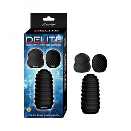 Delite Pocket Masturbator Kit Black - Adult Naughty Store