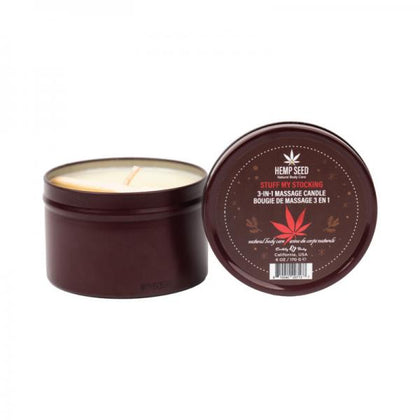 Earthly Body Hemp Seed Holiday 3-in-1 Massage Candle Stuff My Stocking 6 Oz.