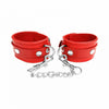 Rouge Plain Leather Ankle Cuffs Red - Adult Naughty Store