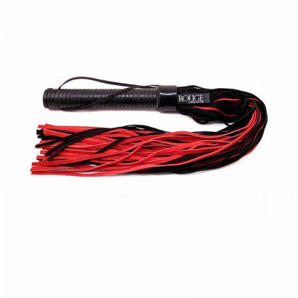 Rouge Suede Flogger With Leather Handle Black/red - Adult Naughty Store