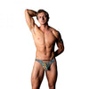 Male Power Go Wild! Thong With 2 Rings Multi Animal S/m