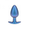 Ouch! Smooth Silicone Anal Plug Large 3.5 In. Metallic Blue