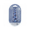 Ouch! Smooth Silicone Beaded Anal Plug 4.6 In. Metallic Blue