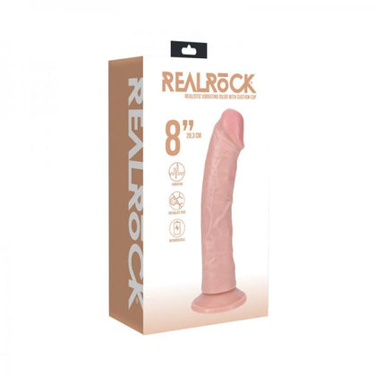 Realrock 8 In. Vibrating Cock Regular Curved Beige