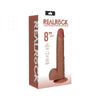 Realrock 8 In. Vibrating And Rotating Cock With Balls Regular Straight Tan