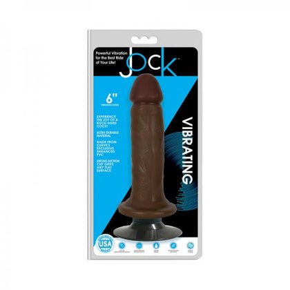 Jock 6 In. No Balls Vibrating Dildo Dark