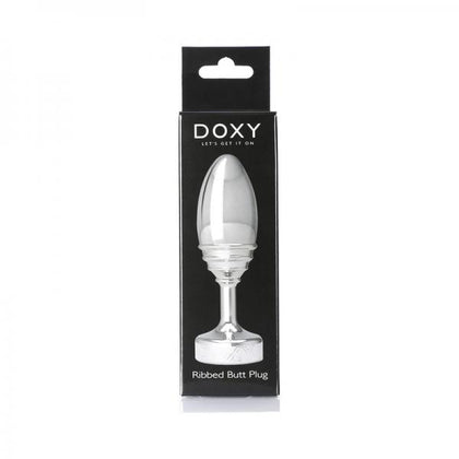 Doxy Ribbed Metal Butt Plug: Titanium Bliss DP-102 Unisex Anal Stimulator in Silver - Adult Naughty Store