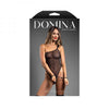 Fantasy Lingerie Domina One-shoulder Mesh Teddy & Matching Rope Cuffs; Silver Hardware S/m