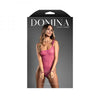 Fantasy Lingerie Domina One-shoulder Mesh Teddy & Matching Rope Cuffs; Gold Hardware M/l