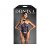 Fantasy Lingerie Domina Gartered Mesh Monowire Bustier With Detachable Choker Halter & G-string S/m