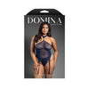 Fantasy Lingerie Domina Gartered Mesh Monowire Bustier With Detachable Choker Halter & G-string Quee