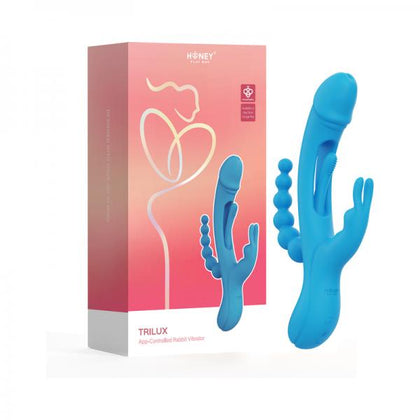 Honey Play Box Trilux Kinky Finger Rabbit Vibrator With Anal Beads Blue