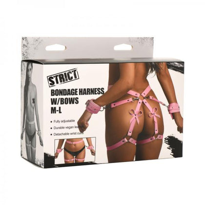 Strict Bondage Harness With Bows Pink M/l