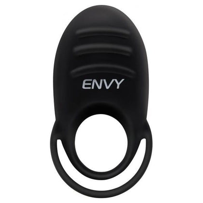 Envy Textured Dual Stamina Ring Vibrating Cock Ring Model Rumbler 5000 for Couples - Male - Targeted Stimulation - Black