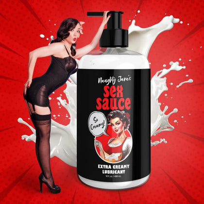 Naughty Jane's Sex Sauce Extra Creamy Lubricant - 16oz for Intimate Pleasure Toy JOY 1000 | Unisex | Enhances Sensations | Clear