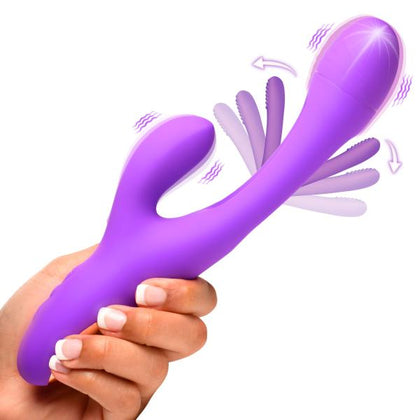 Sensual Pleasure Co. Tri Flick Silicone Flicking Rabbit Vibrator Model TRX-3000: Female G-Spot, Clitoral, and Cervical Stimulation in Luxurious Purple