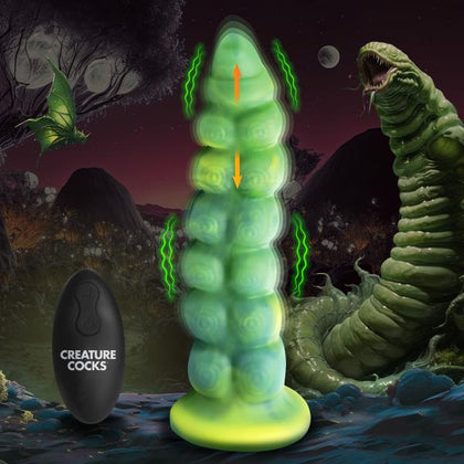 Squirmer Thrusting And Vibrating Silicone Dildo