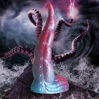 🚫 Multiverse Orgasmics Tentacle Cock Silicone Dildo Model X6 - Unisex Deep Sea Fantasy Pleasure Toy in Iridescent Red & Blue 🌊