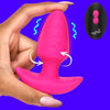 Rotating And Vibrating Silicone Butt Plug - Pink