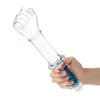 Gls 11in Glass Double Ended Fist with Handle Grip | Model: Fist 11 | Unisex | Anal & Vaginal Stimulation | Transparent - Adult Naughty Store