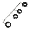 Lux Fetish 4 Cuff Expandable Spreader Bar Set with Detachable Wrist & Ankle Cuffs - Ultimate Control for BDSM Play - Model LS-2023 - Unisex - Stimulate and Tease with Deep Pleasure - Black - Adult Naughty Store