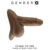 Evolved Novelties Gender X Stand To Pee Dark Skin Tone Thermoplastic Elastomers TPE Realistic STP Dildo Model X123 - Male Genital Pleasure - Dark Brown - Adult Naughty Store