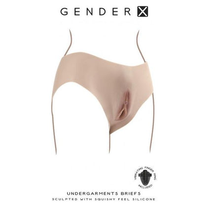 Evolved Novelties Light Briefs Vagina Sleeve Penetrable Urination Device - Gender X Undergarments Briefs Light (Model 2024) - Unisex Pleasure Toy in Flesh Tone