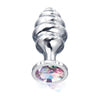 Introducing the Exquisite Nixie Honey Dripper ND-2023 Large Ribbed Stainless Steel Plug for Sensual Pleasure in Silver Lining Edition - Gender-Neutral Anal Toy - Adult Naughty Store